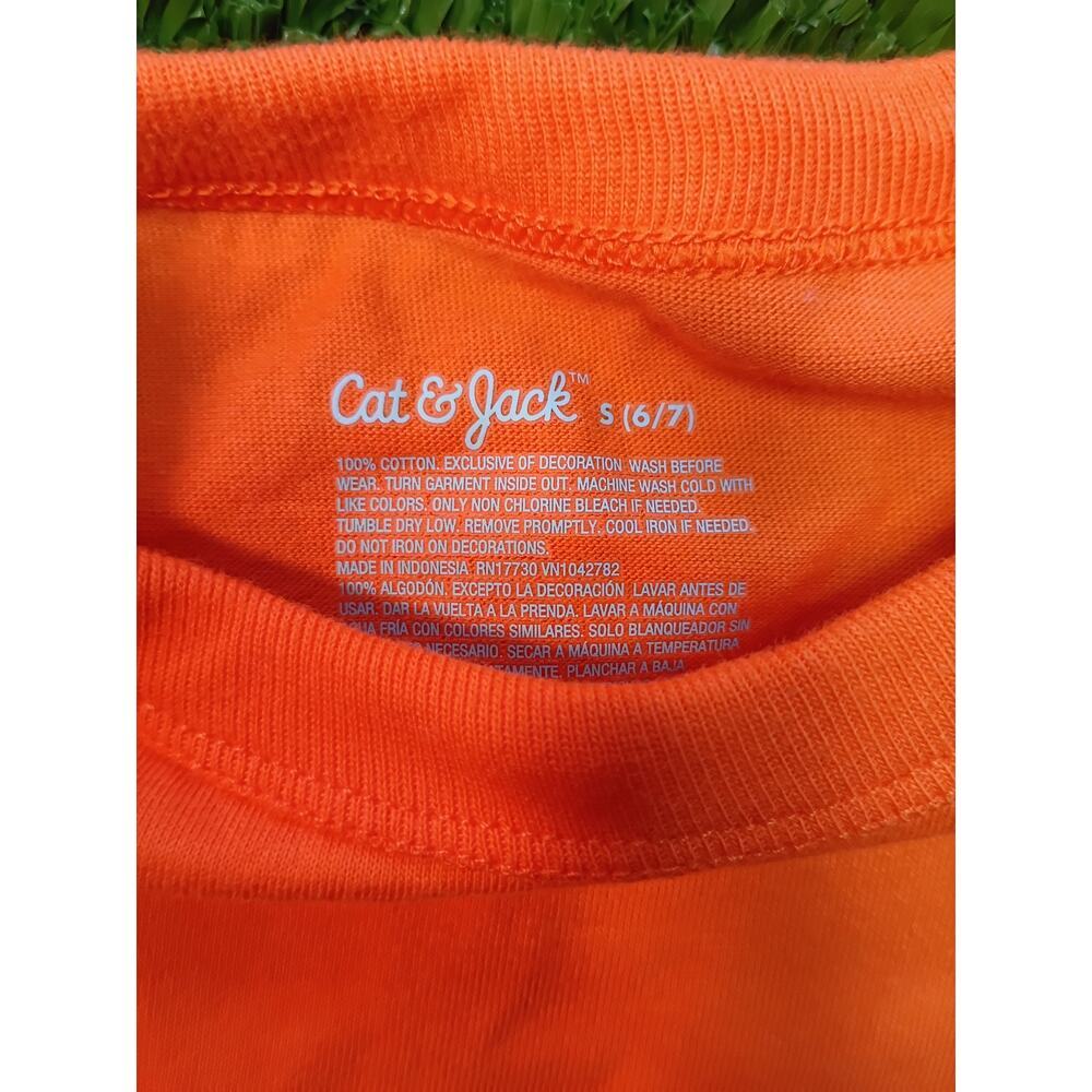 Adorable Cat & Jack Toddler Unisex Orange Halloween T-Shirt 6/7 NWT - Picture 3 of 7